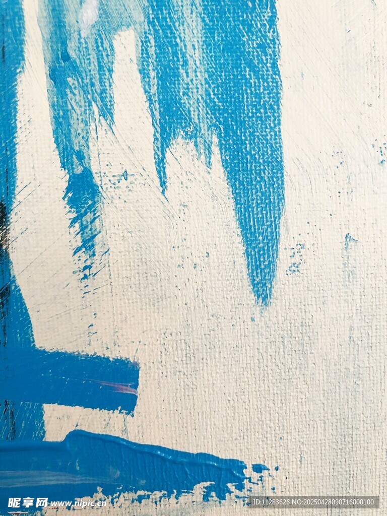 藍白筆觸抽象藝術畫面