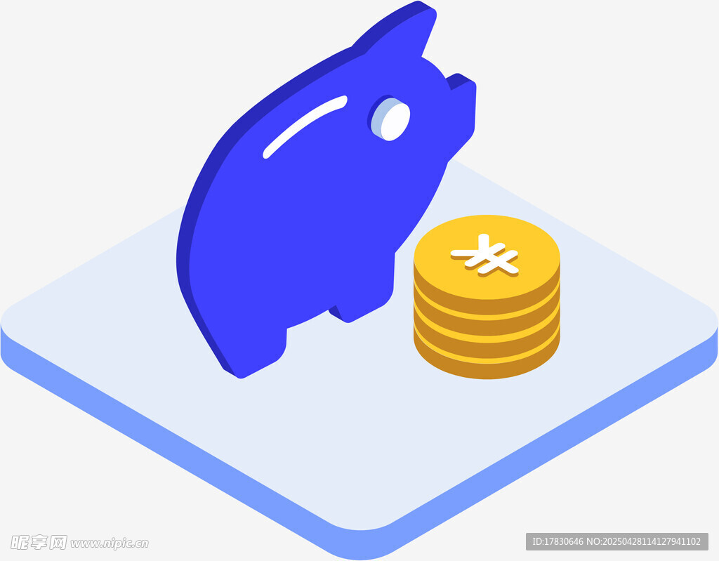 藍色存錢罐與金幣圖標