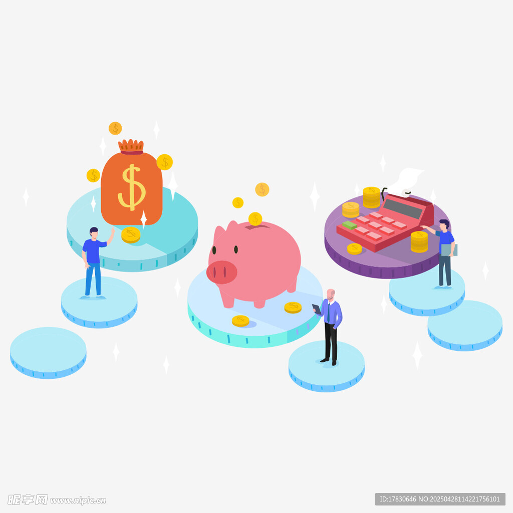 金融理財場景插畫