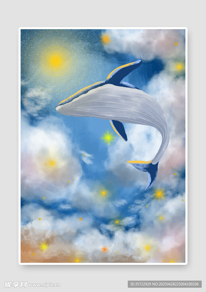 鯨魚夢幻插畫