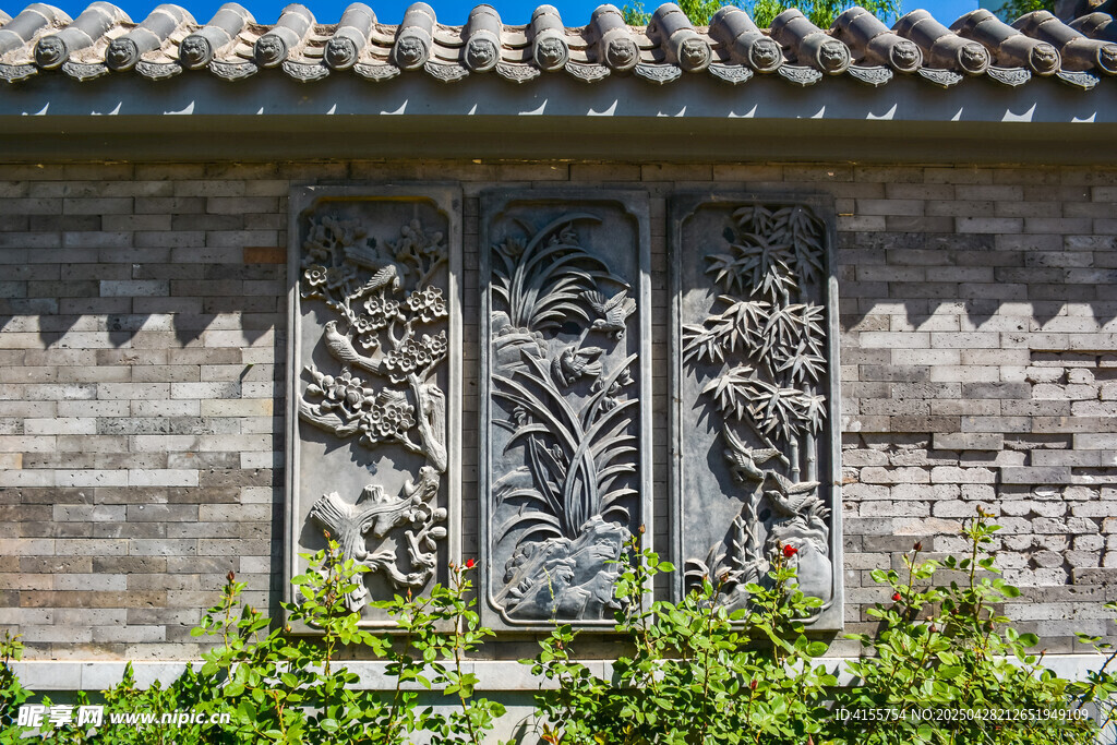 中式古建筑精美磚雕裝飾