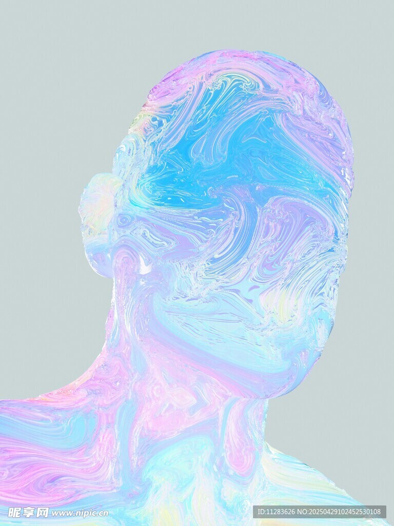 夢幻色彩抽象人物頭像