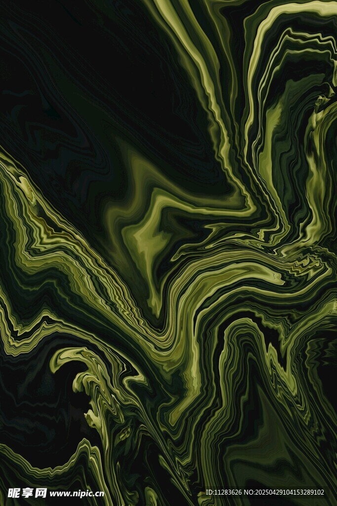 流動綠紋抽象藝術背景