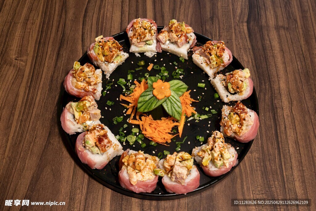 精美壽司拼盤美食展示