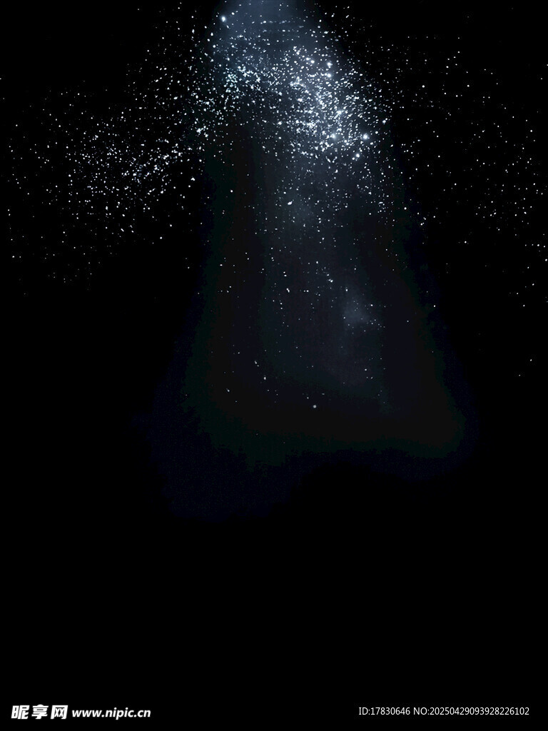 神秘黑色背景下的光影粒子
