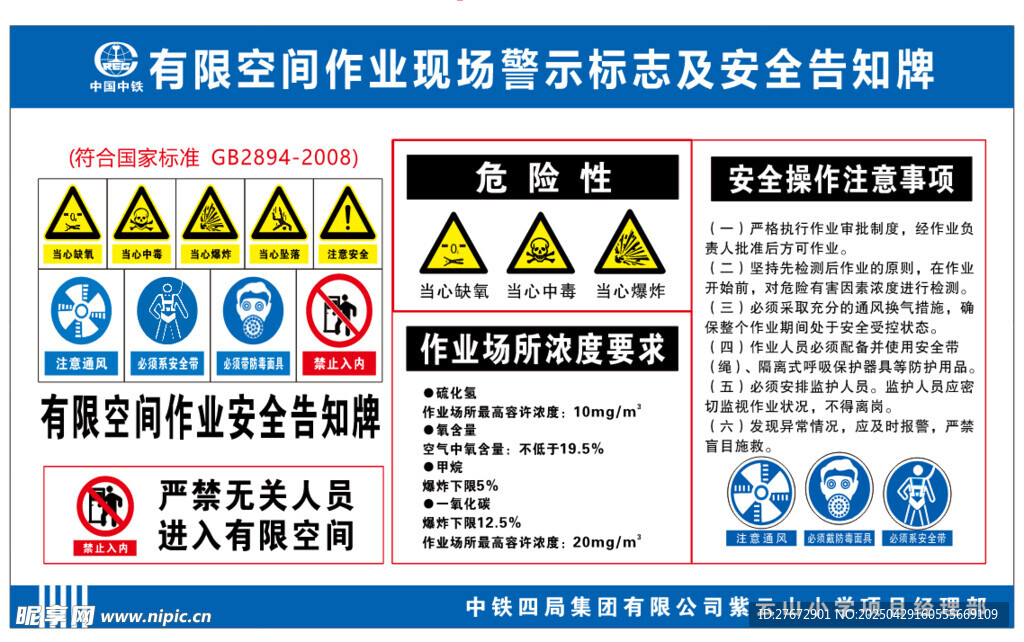 有限空間作業(yè)現(xiàn)場(chǎng)警示標(biāo)志及安全