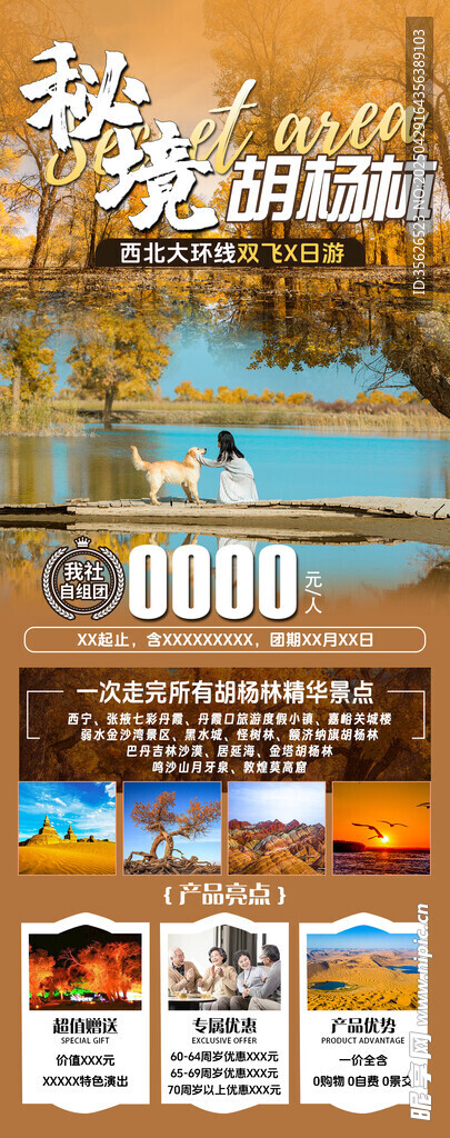 西北全景環線胡楊林旅游海報