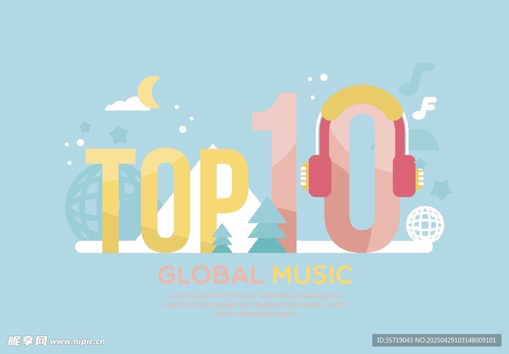 Top 10榜單插畫設計