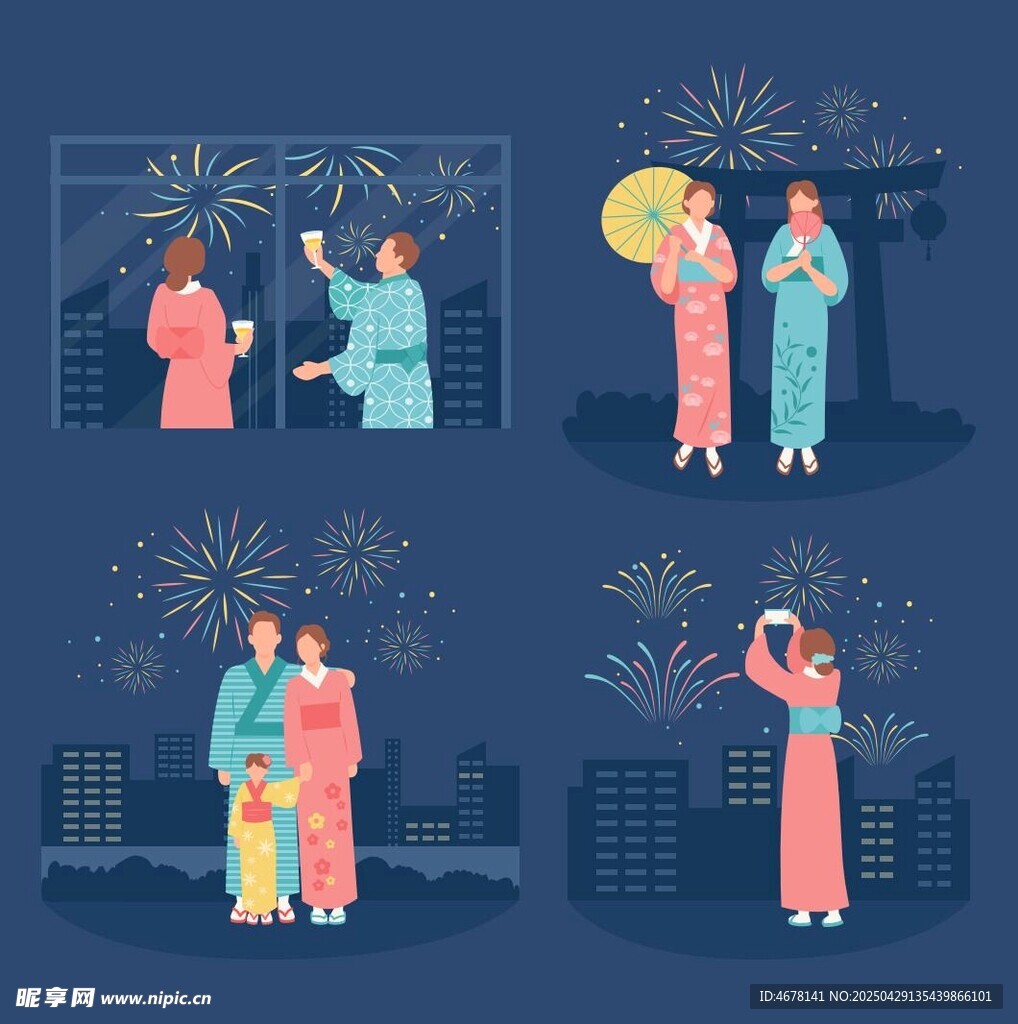 歡樂家庭共度煙花夜