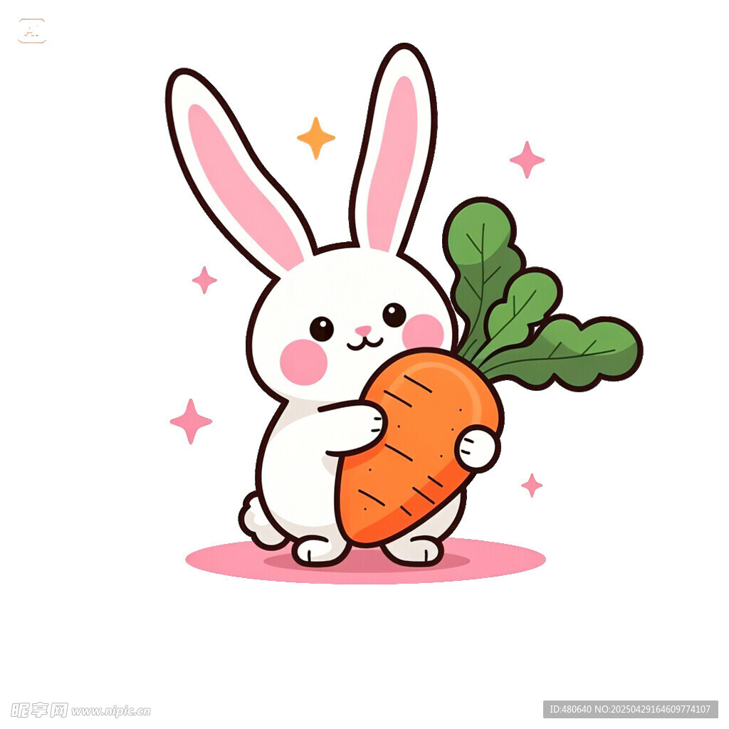 卡通簡筆畫小兔子