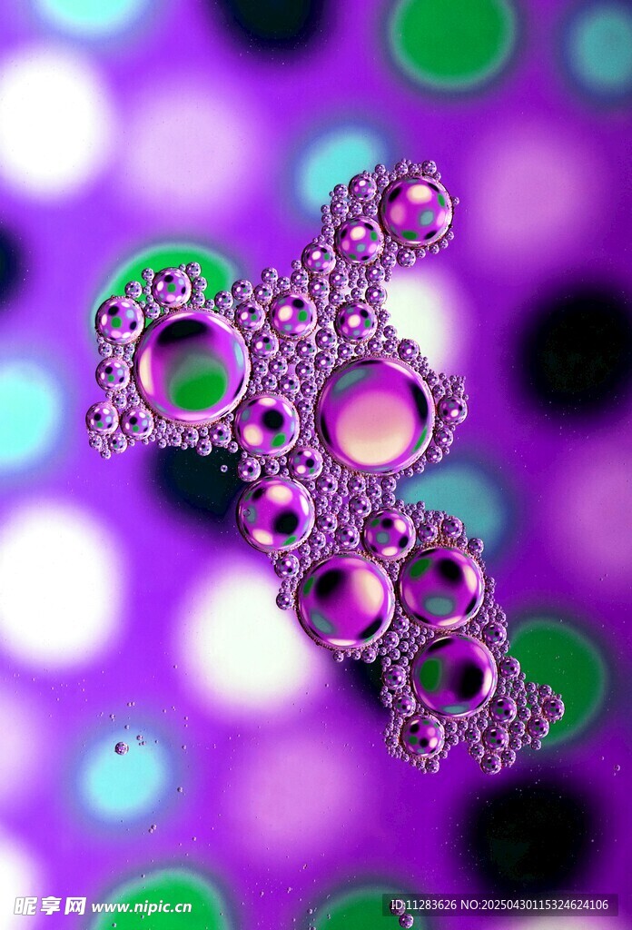夢幻紫色氣泡微觀景象