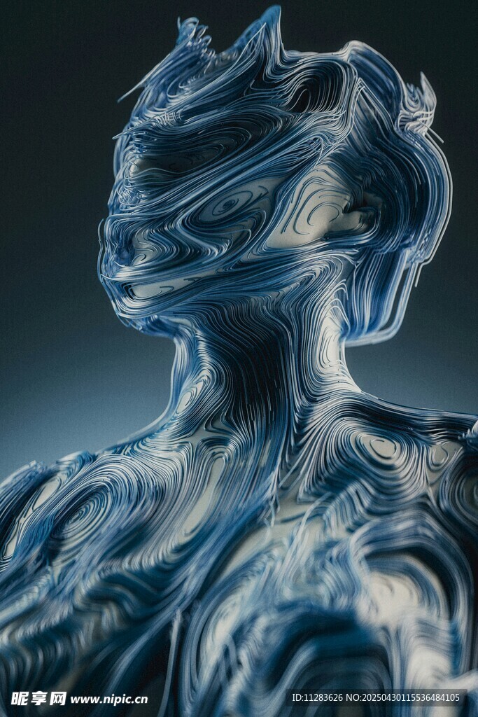 液態金屬質感的科幻人物形象