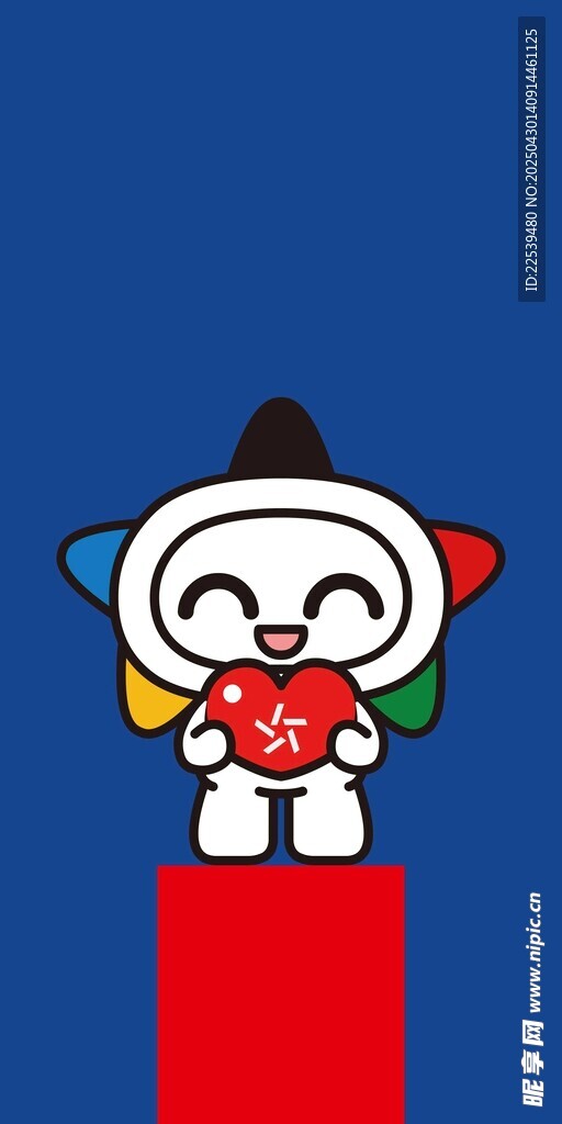 卡通角色站在紅臺上