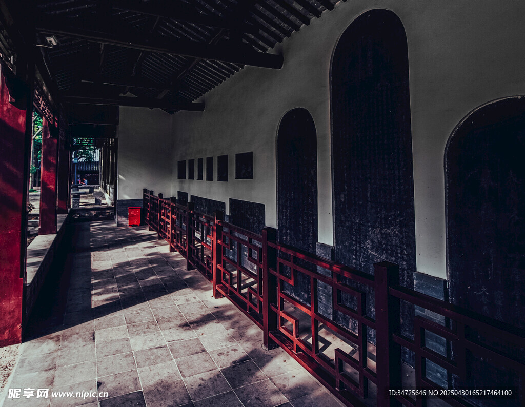中式長廊古建筑景觀