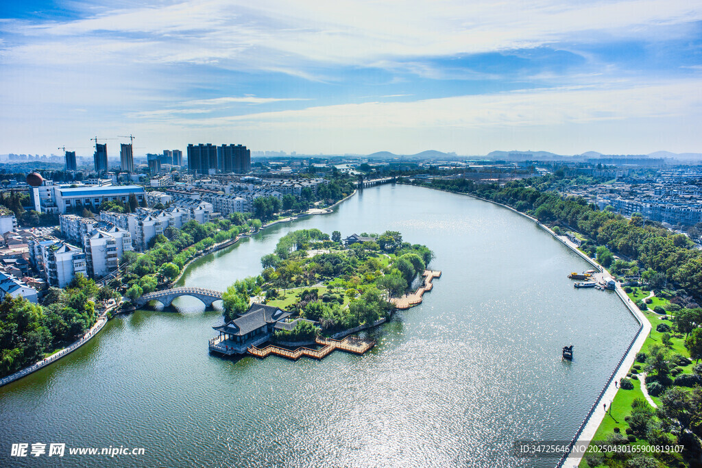 城市河畔風光美景