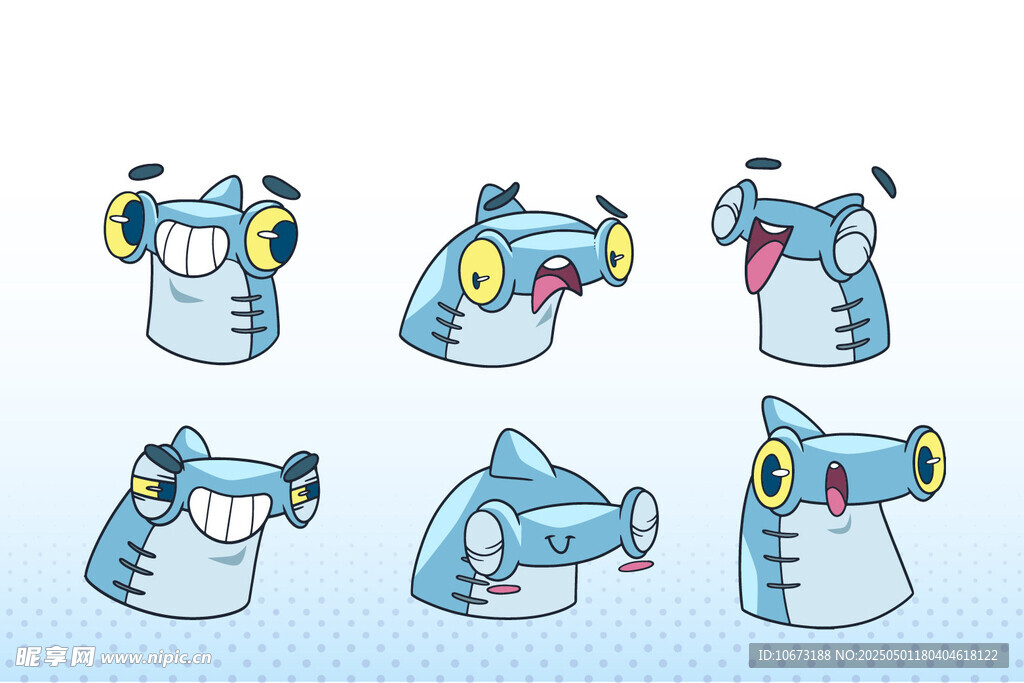 卡通風格鯊魚插畫