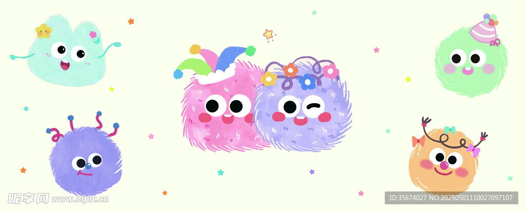可愛多彩卡通小動物形象
