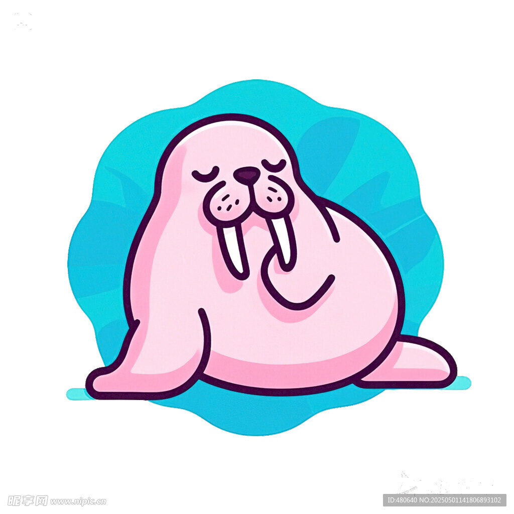 海象卡通簡筆畫