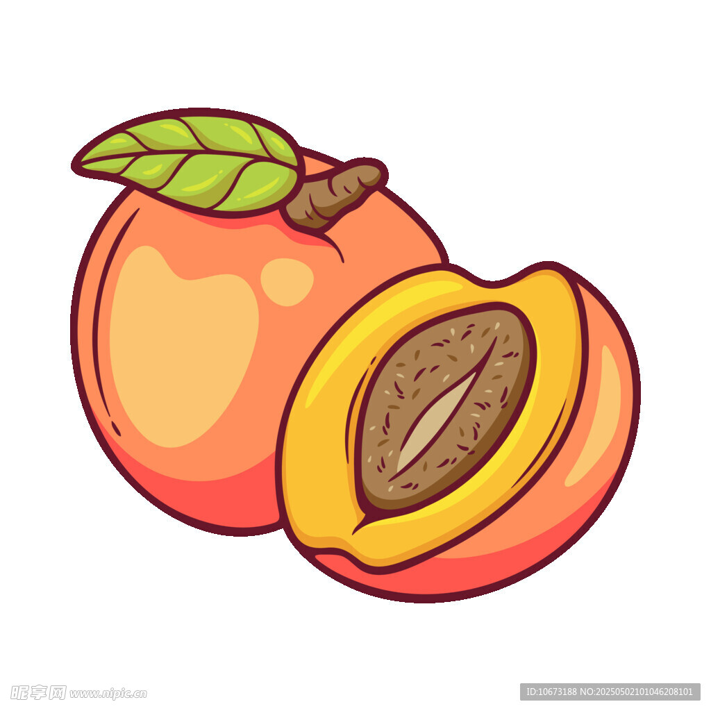 手繪鮮桃插畫