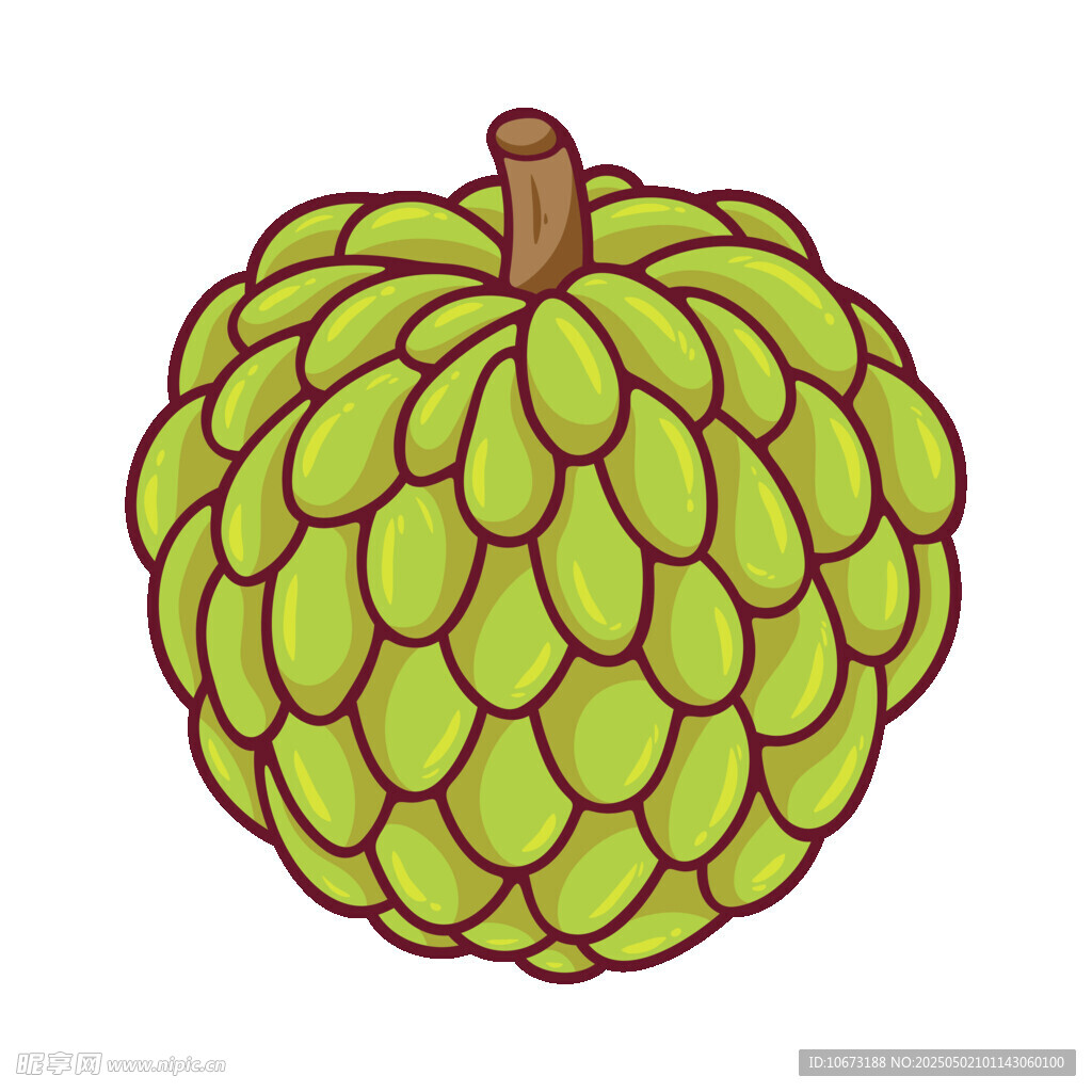 卡通釋迦果插畫