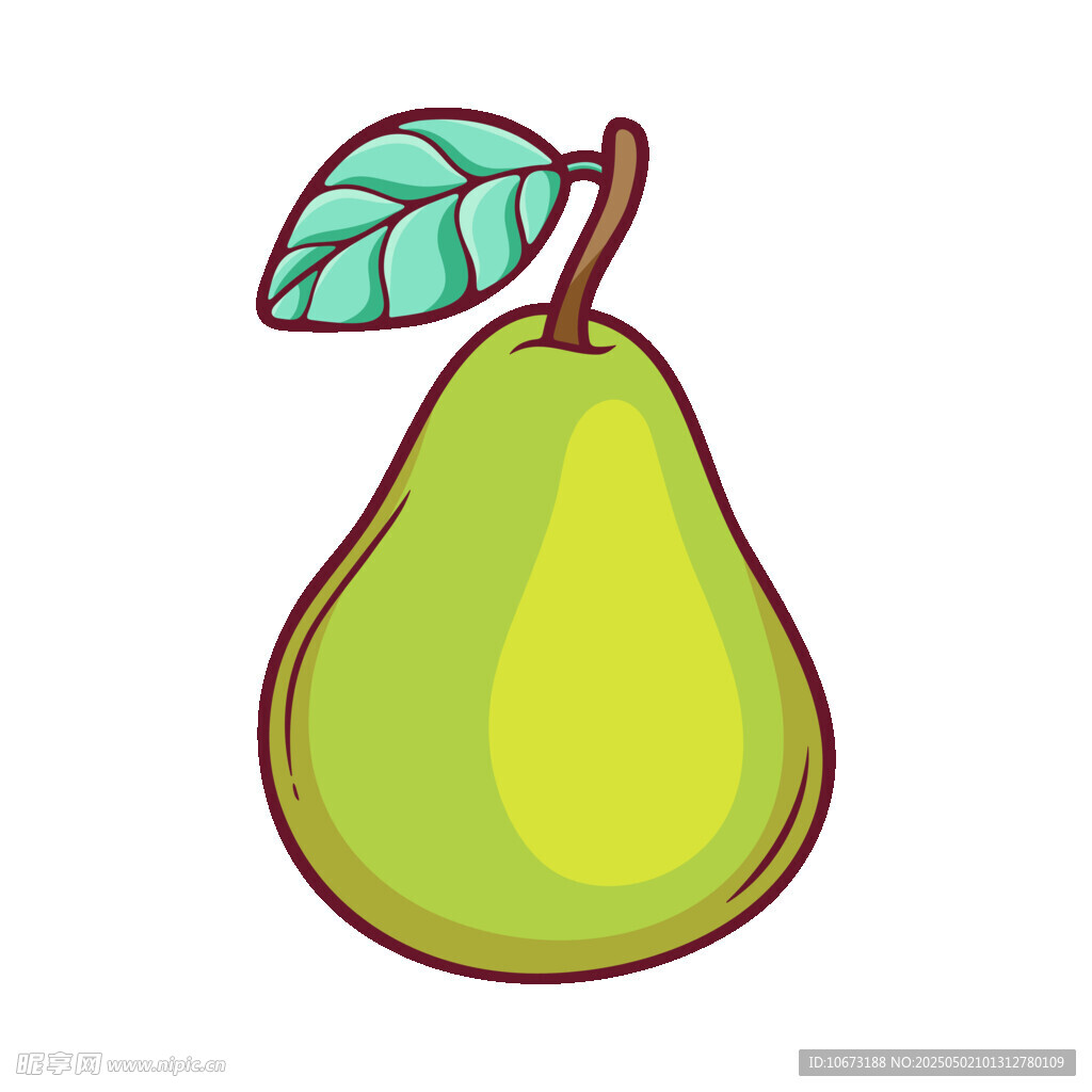 卡通青梨插畫