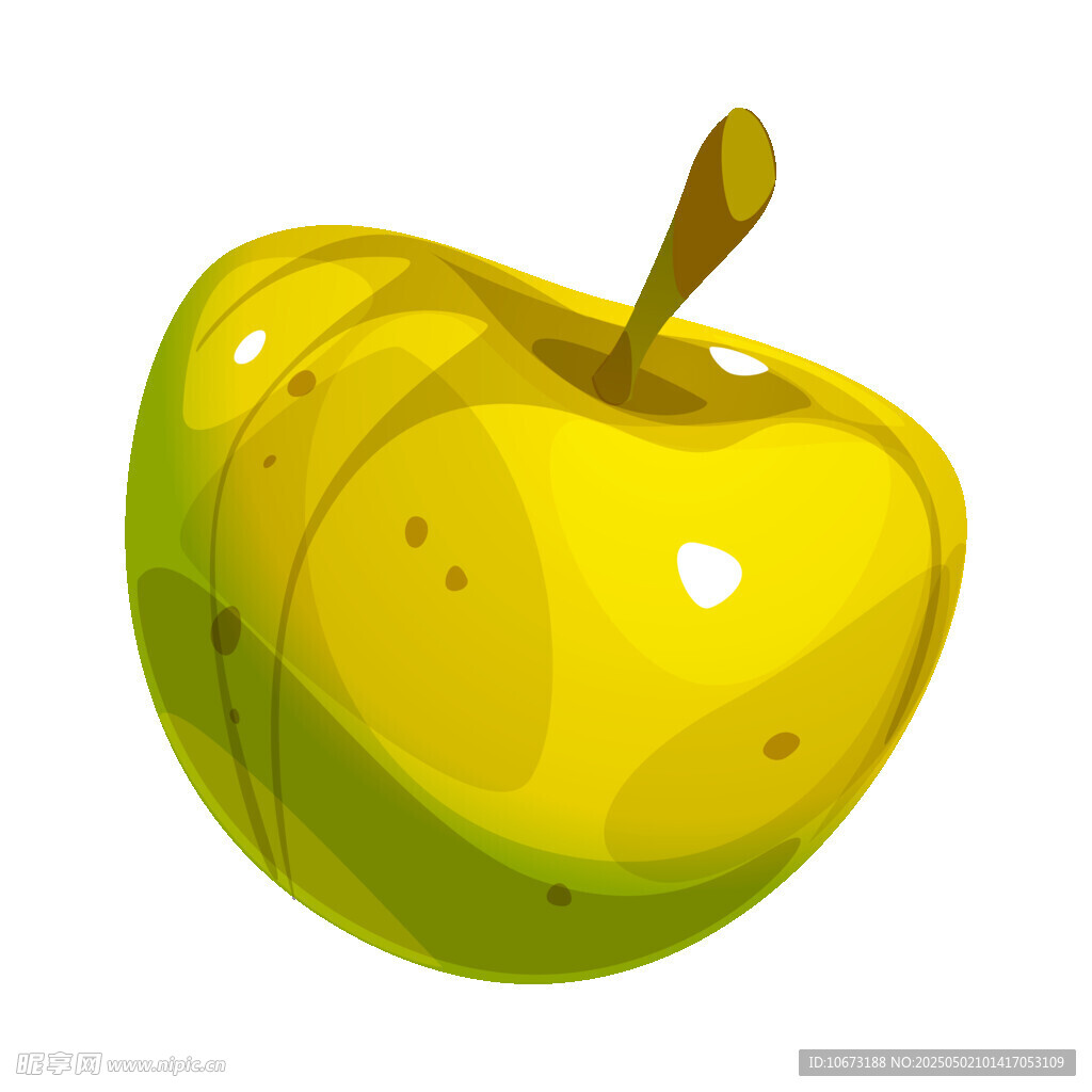 黃色卡通蘋果插畫