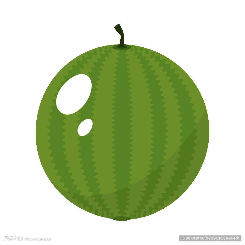 綠色條紋西瓜插畫