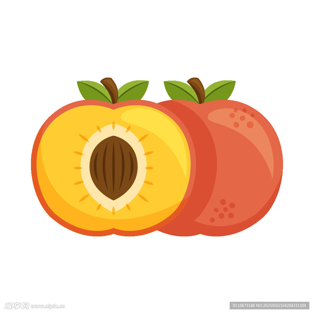 新鮮桃子插畫