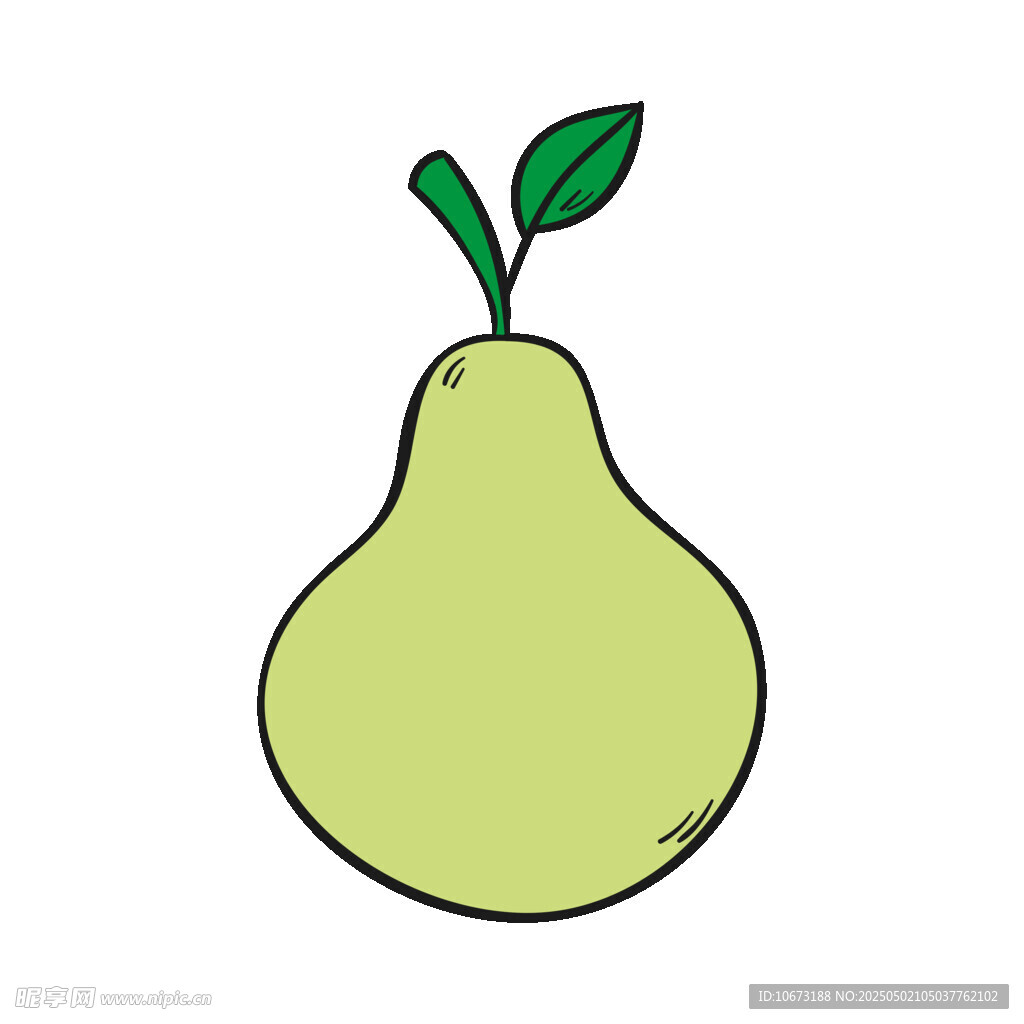 卡通青梨插畫