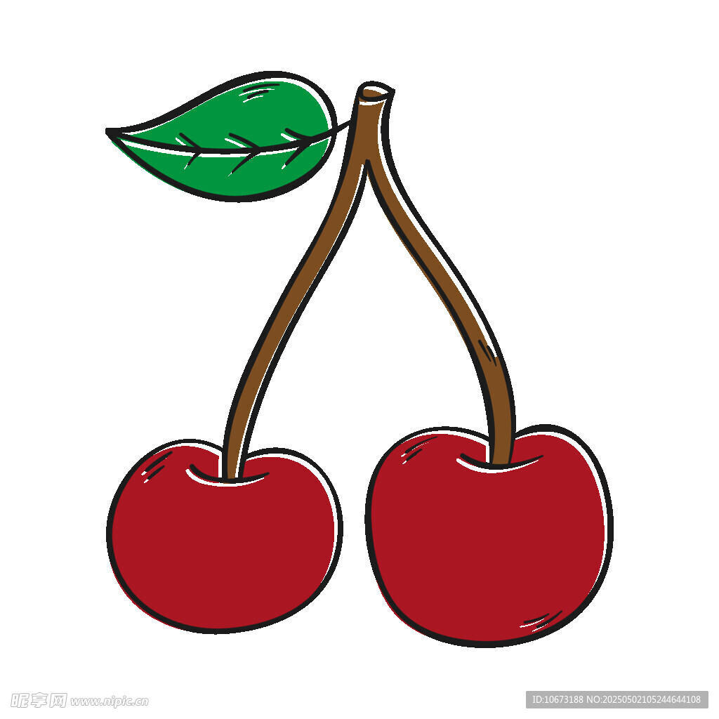 兩顆紅櫻桃插畫