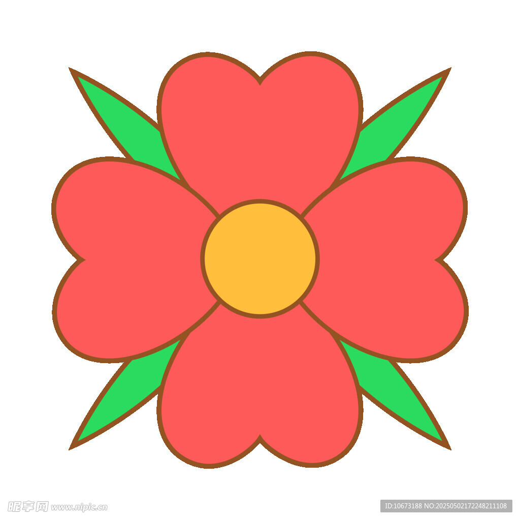 紅色花朵插畫