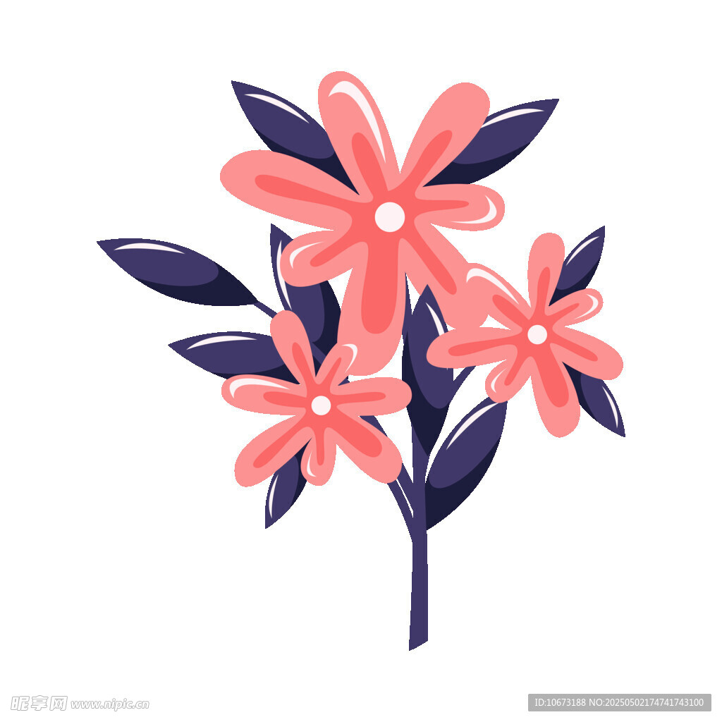 粉色花朵插畫