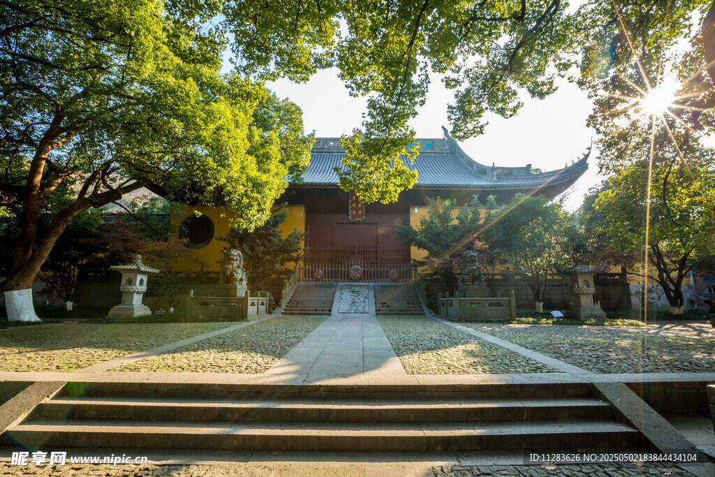 古寺庭院綠意盎然景致