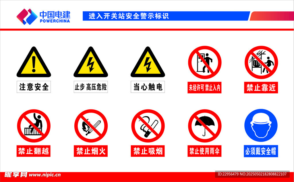多種安全警示標識集合