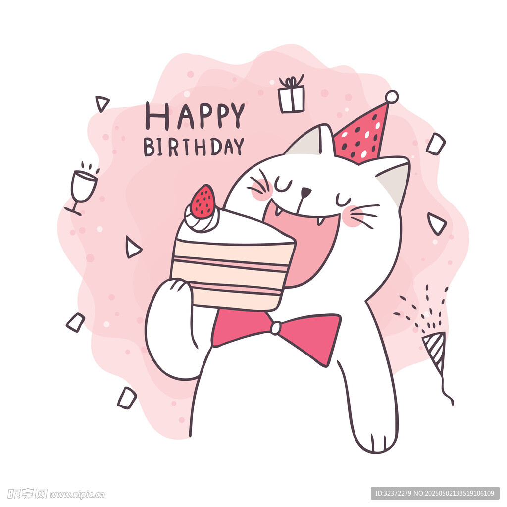 生日貓咪慶祝快樂時刻