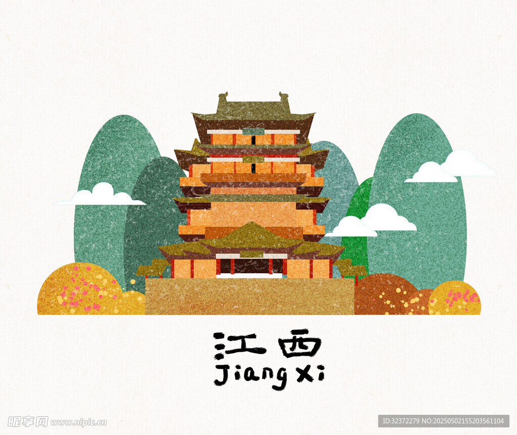 江西古樓風景圖