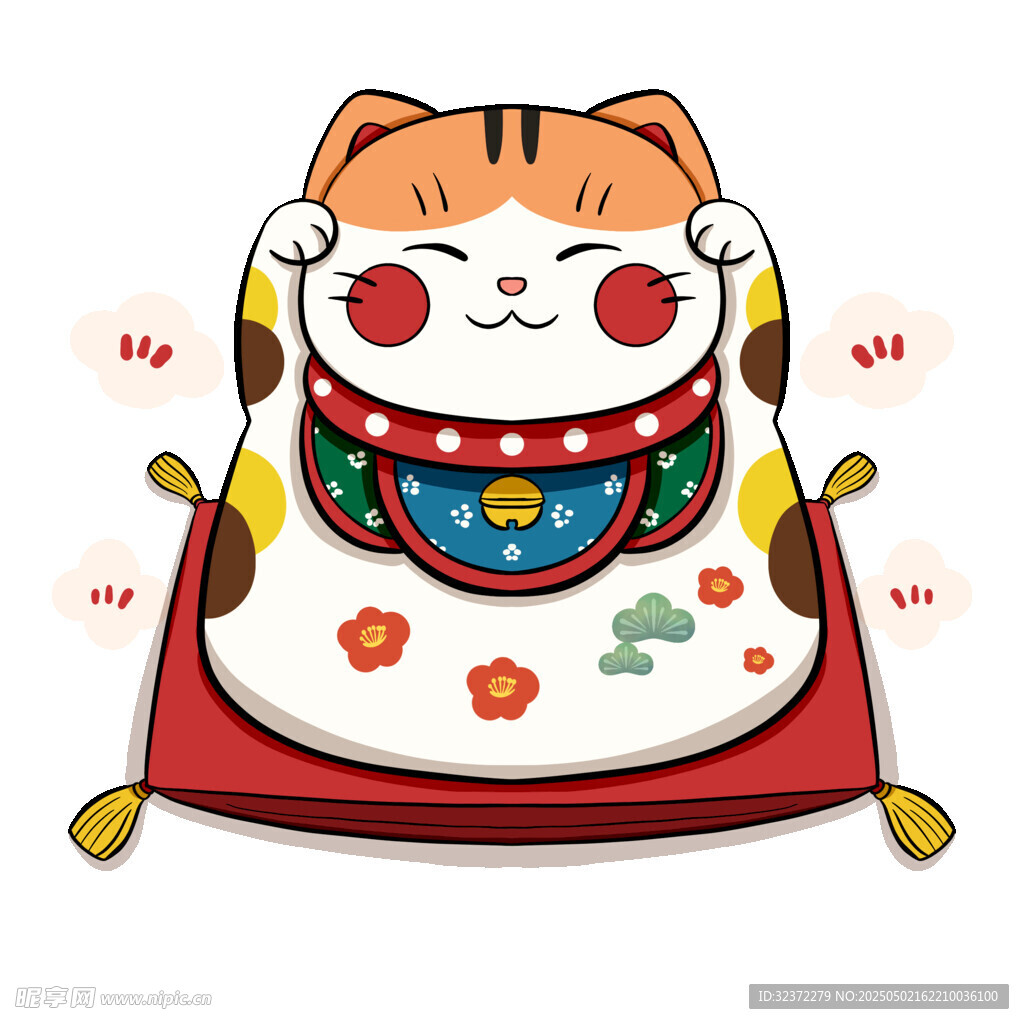 可愛(ài)招財(cái)貓插畫(huà)形象