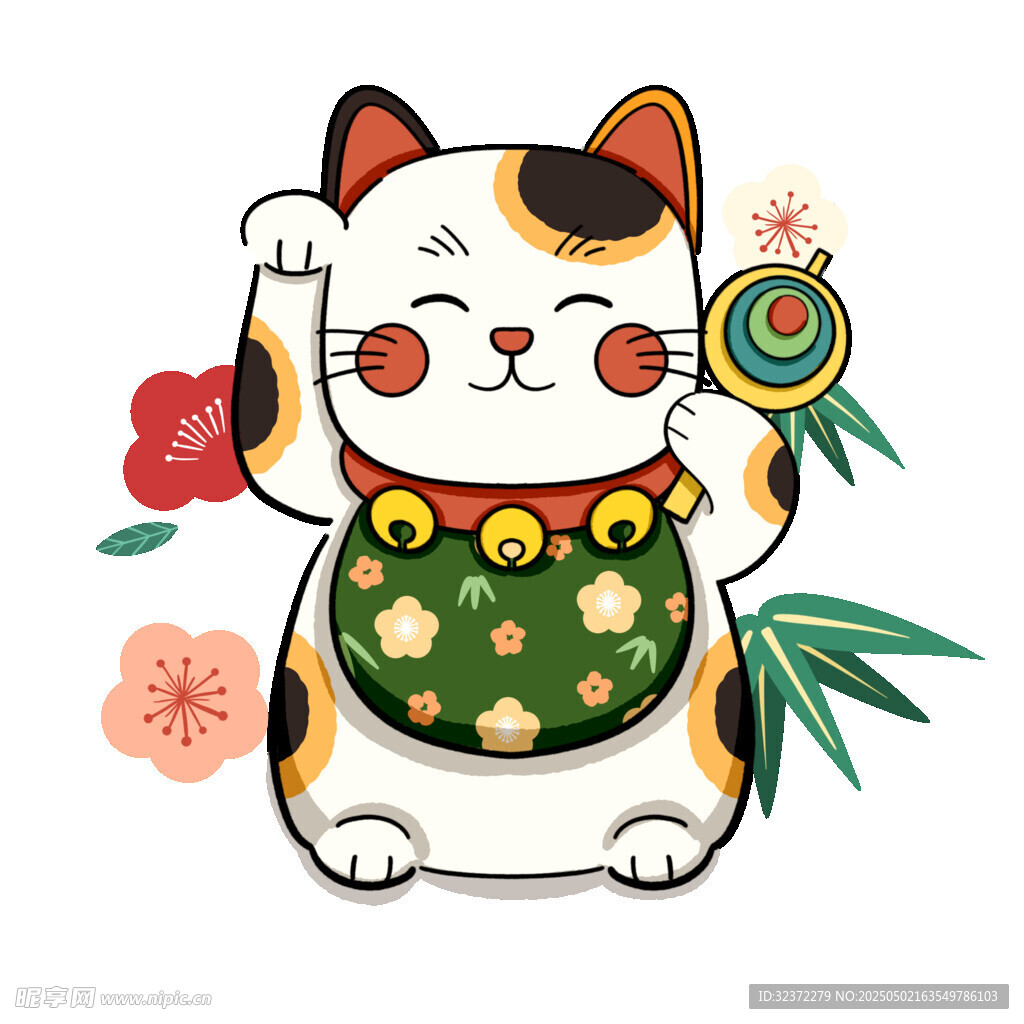 招財貓插畫 
