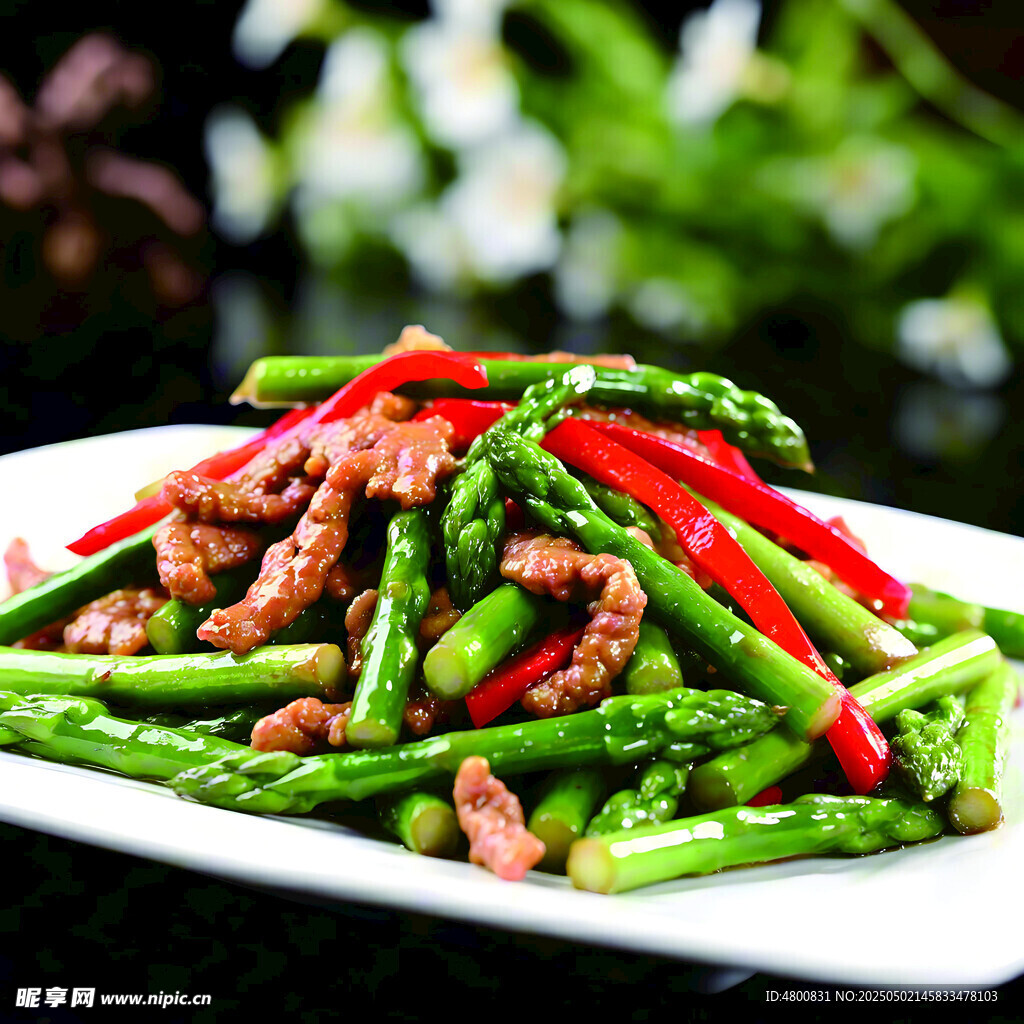 青椒蘆筍炒肉絲