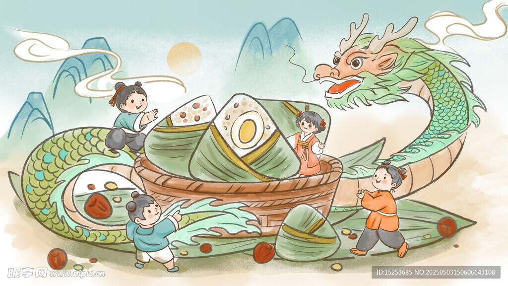 端午龍舟競渡傳統場景