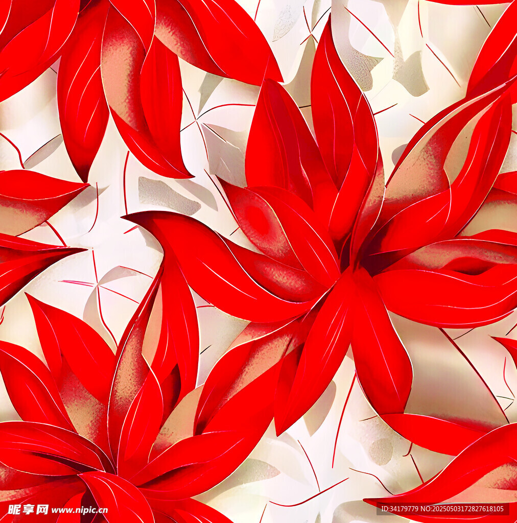 紅色花卉圖案紋理背景