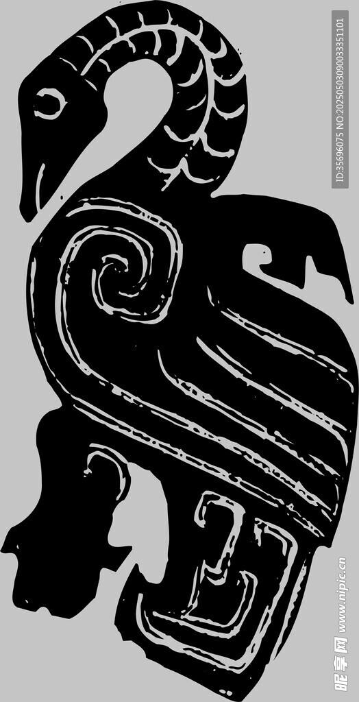 古代神秘鳥形紋飾圖案