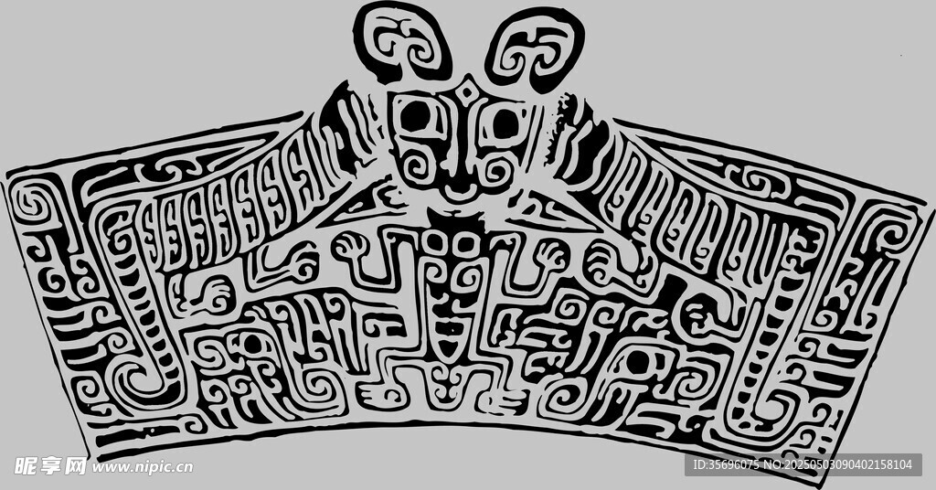古代神秘獸面紋裝飾圖案
