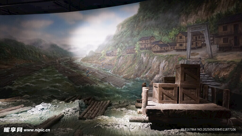 山間小屋風(fēng)景圖