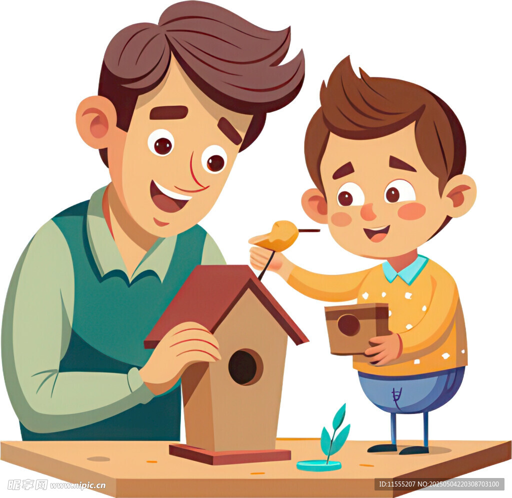 父子共筑鳥屋歡樂時光