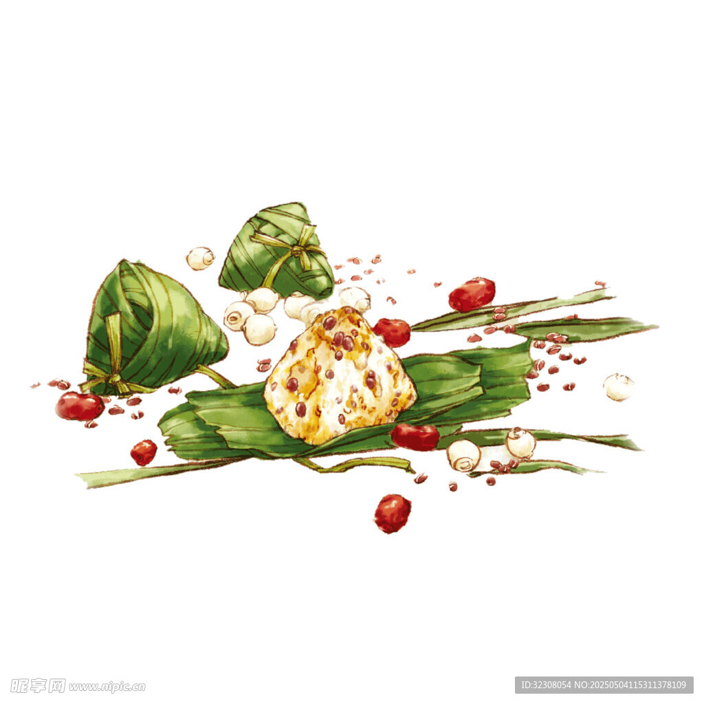 美味粽子插畫