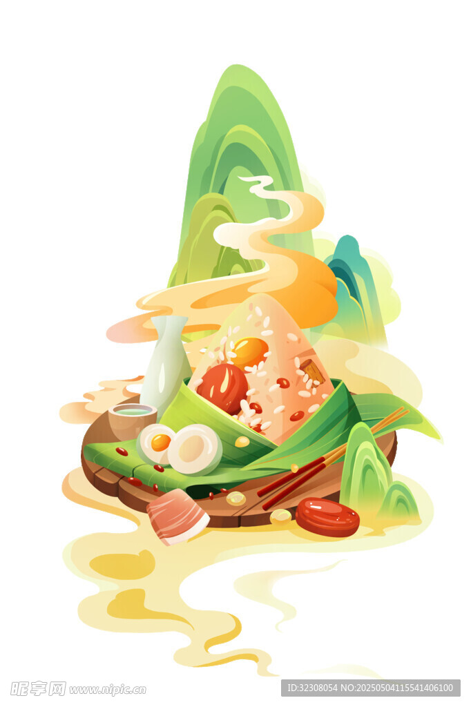 美味牛油果創意美食插畫