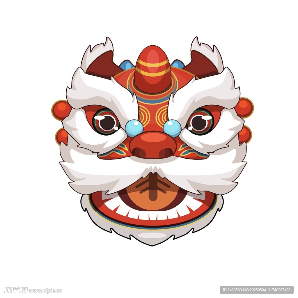 可愛傳統(tǒng)舞獅頭形象