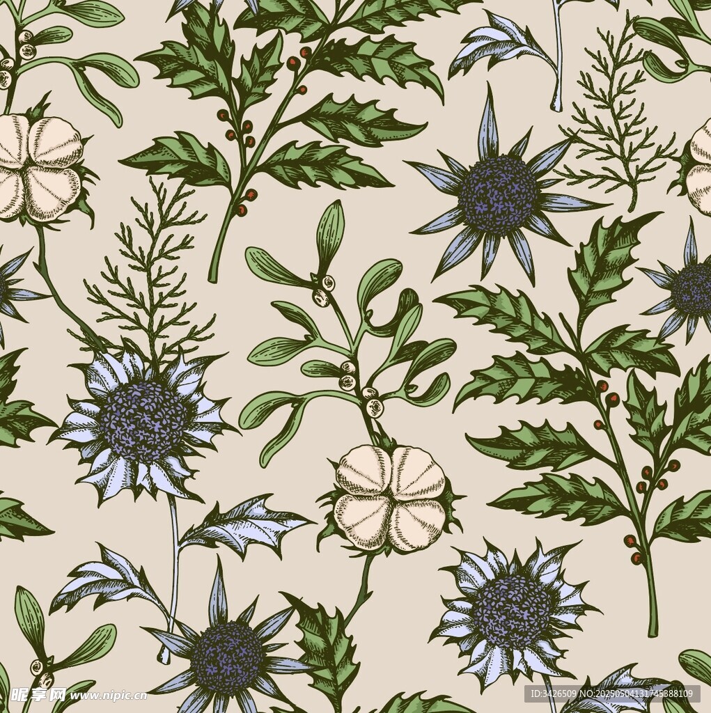 植物花卉圖案紋理背景圖