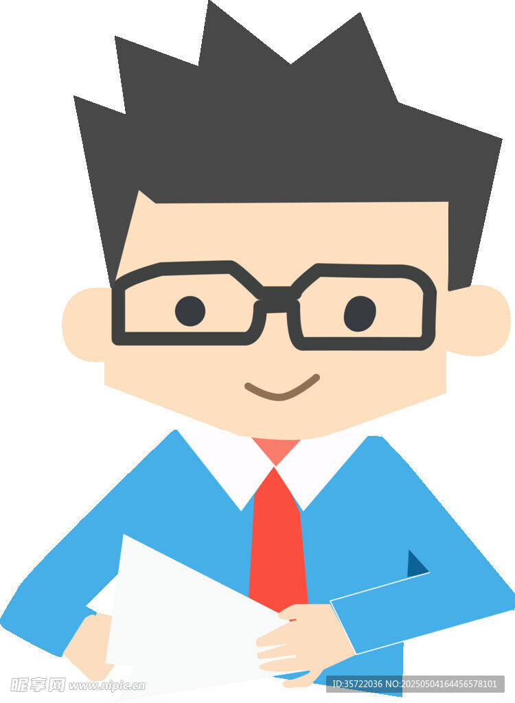 商務(wù)男士手持文件形象